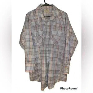 Vintage Dee Cee Brand Western Wear Plaid Pearl Snap Button Down